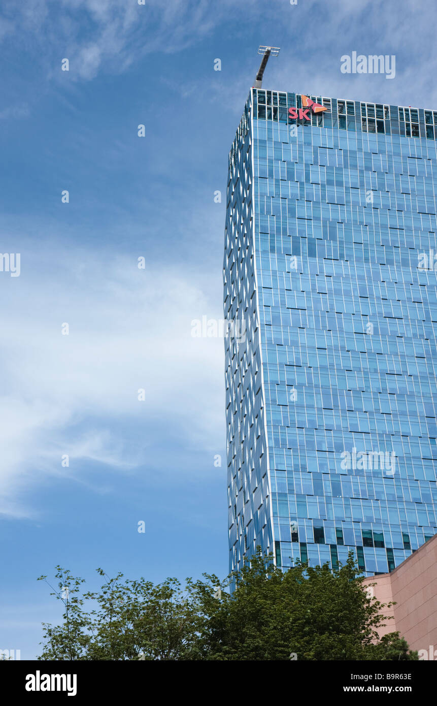SK Group building, Seoul, South Korea Stock Photo