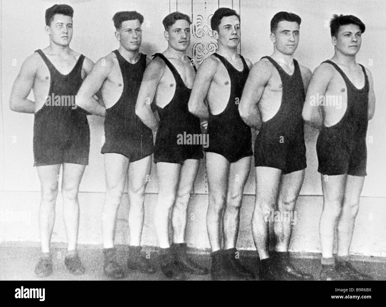 Pavel Popovich first to right among weight lifters from the ...