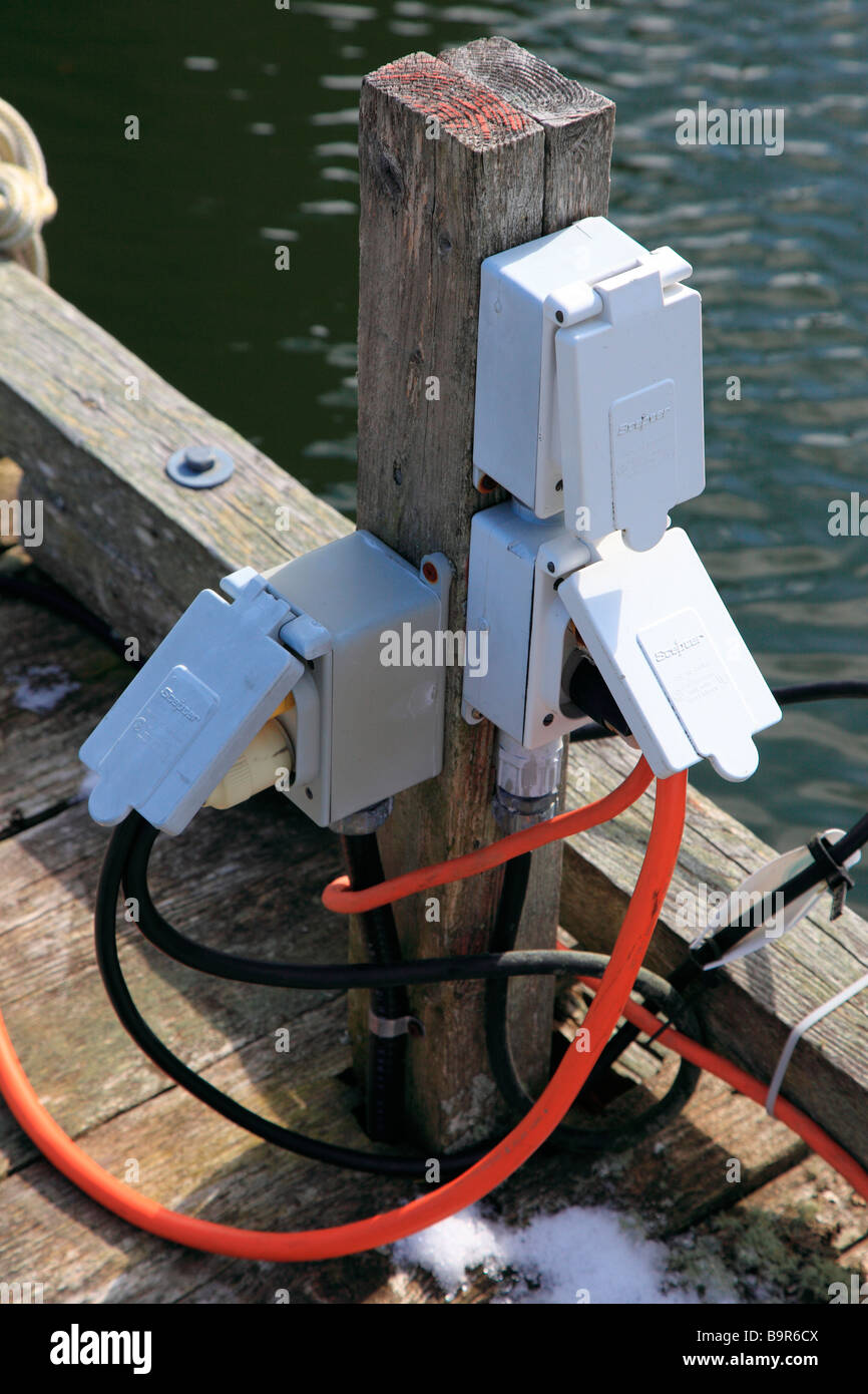 marine power outlet Stock Photo Alamy