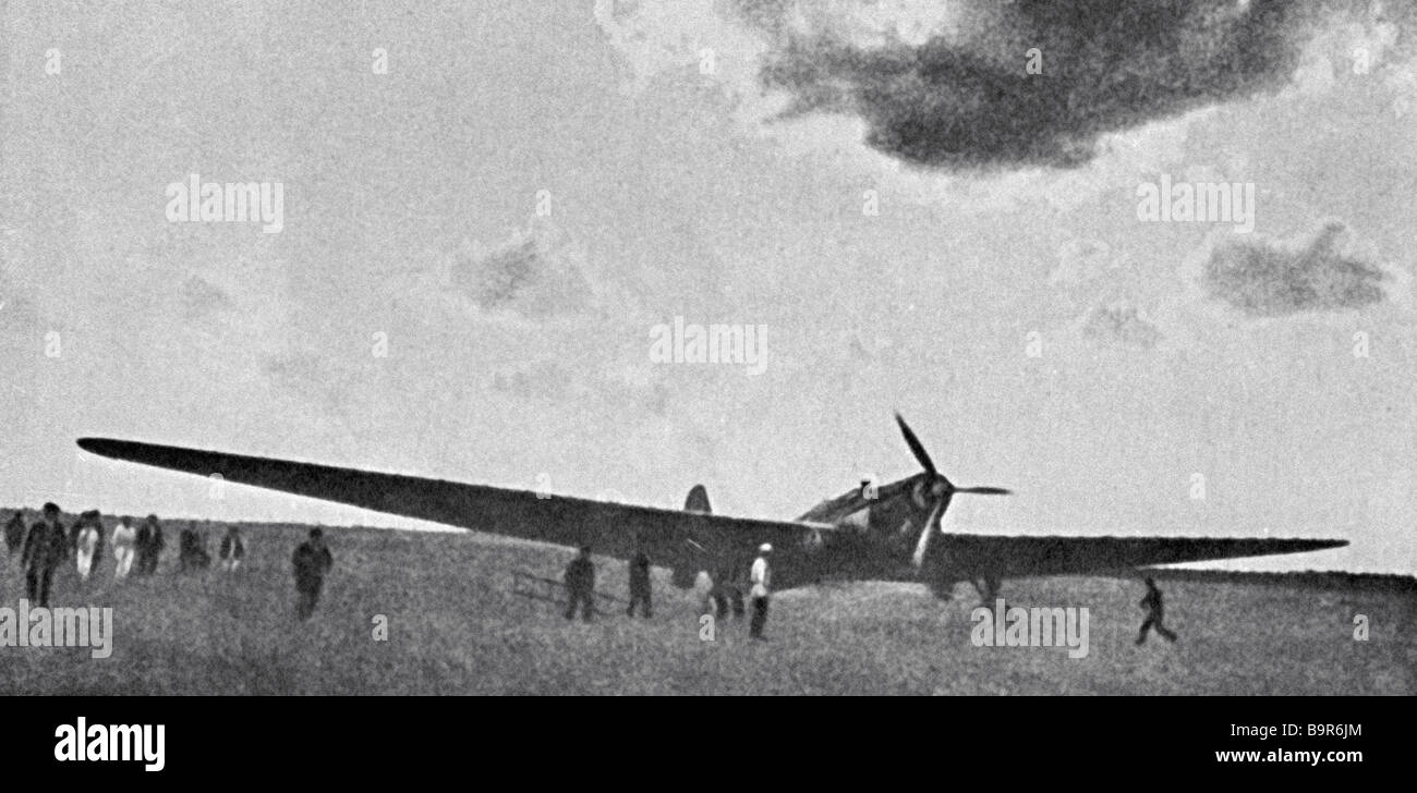 The N 25 plane in which Soviet pilots Valery Chakolov Georgy Baidukov ...