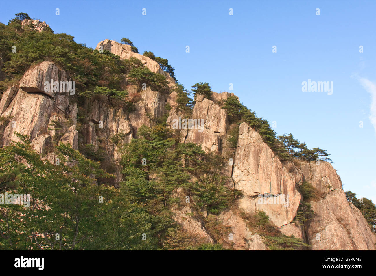 Rocky cliffs of Daedun Mountain, South Korea Stock Photo