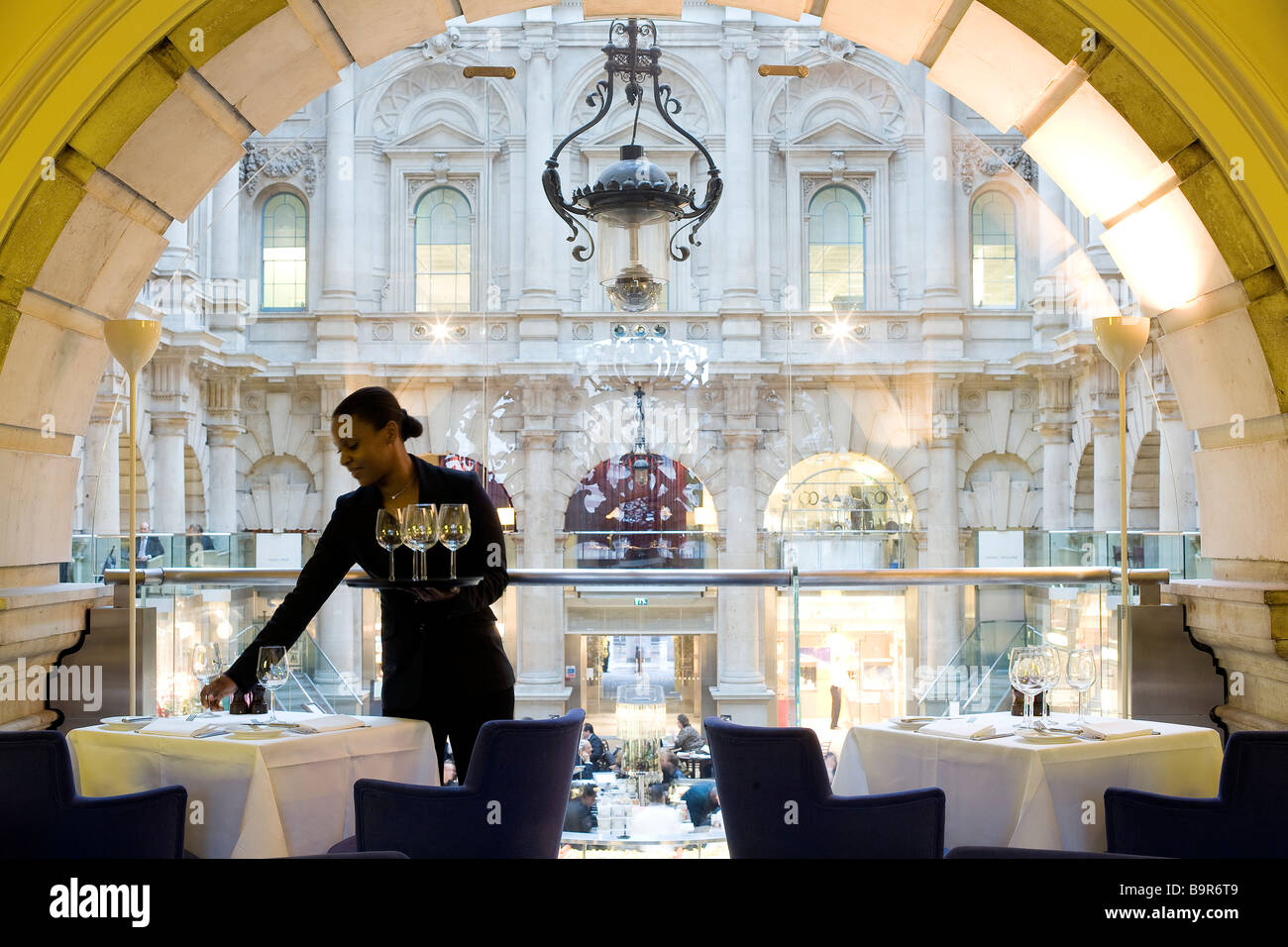 United Kingdom, London, the City, Royal Exchange, French restaurant Sauterelle Stock Photo