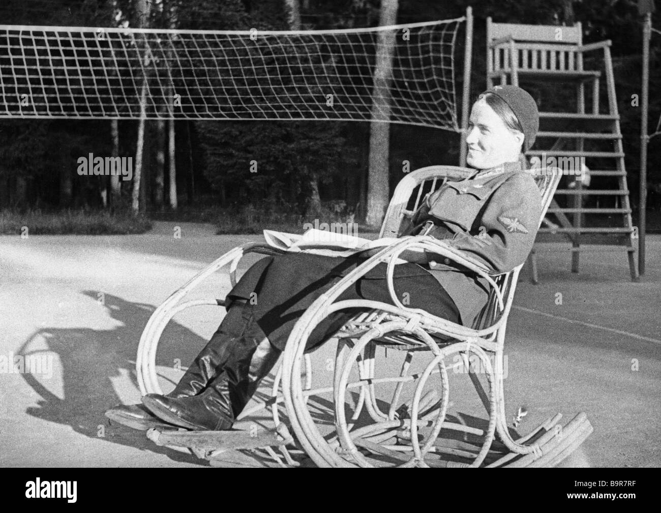 Pilot Marina Raskova in a rocking chair Stock Photo - Alamy