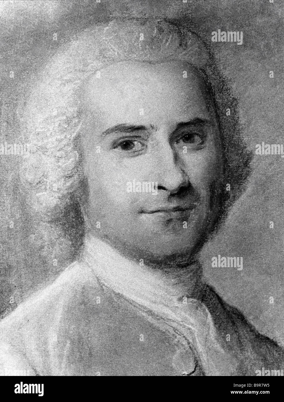 Reproduction of portrait of French philosopher Jean Jacque Rousseau by
