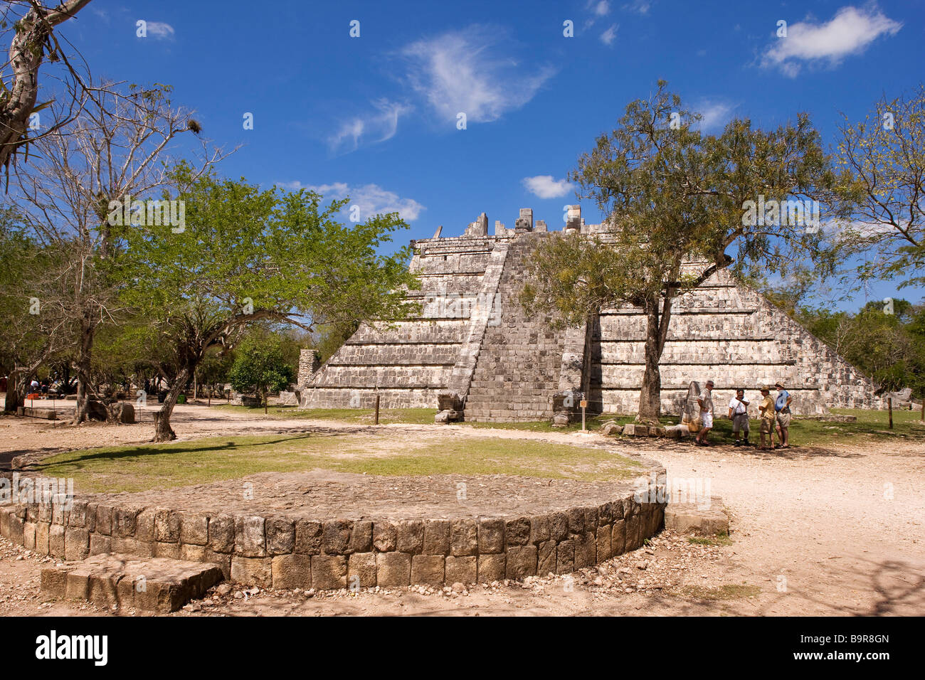 Mexico, Yucatan State, archaeological site of Chichen Itza, classified as World Heritage by UNESCO, the round platform Stock Photo