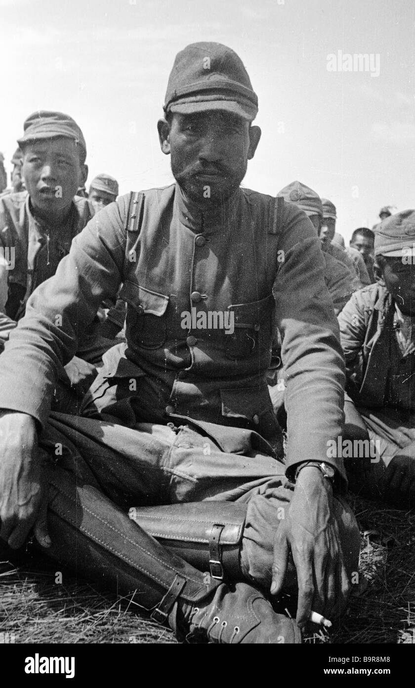 Japanese prisoners of war captures during the battles of Khalkhin Gol Stock Photo