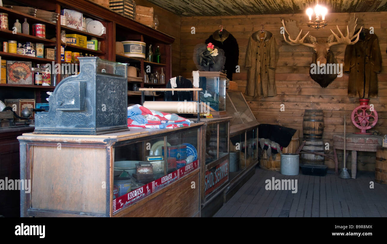 General store and grocery Old Trail Town Cody Wyoming USA Stock Photo