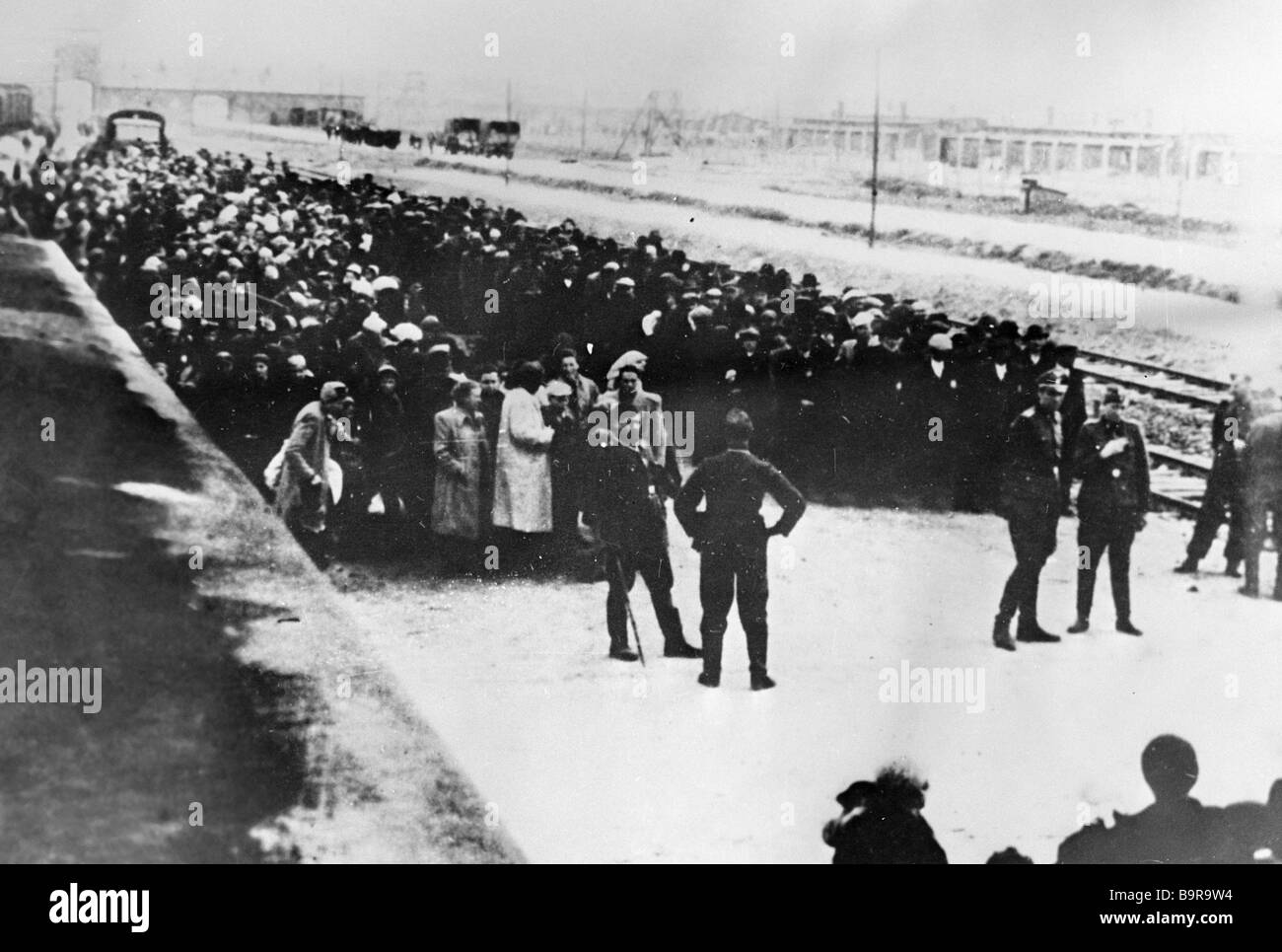 The first prisoners on the way to Osventsim Auschwitz death camp