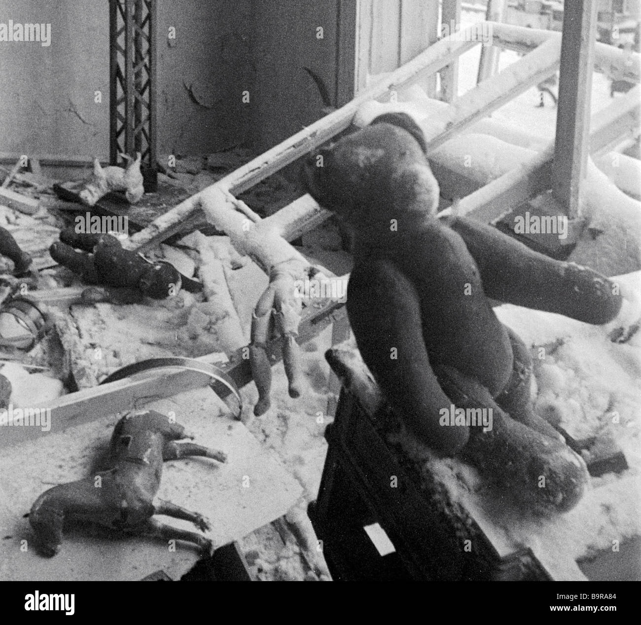 Kindergarten destroyed by Nazis Tikhvin Stock Photo