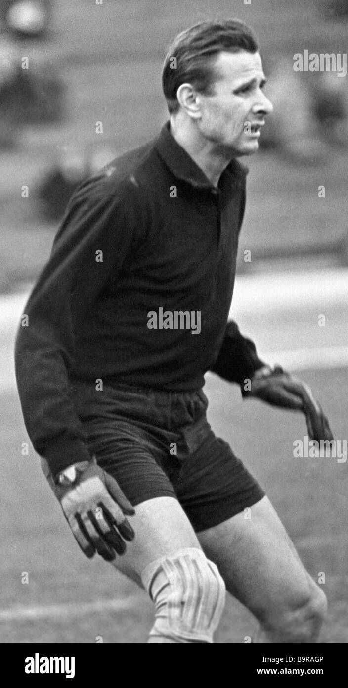 Goalkeeper Lev Yashin of Dynamo Moscow and U S S R national soccer team ...