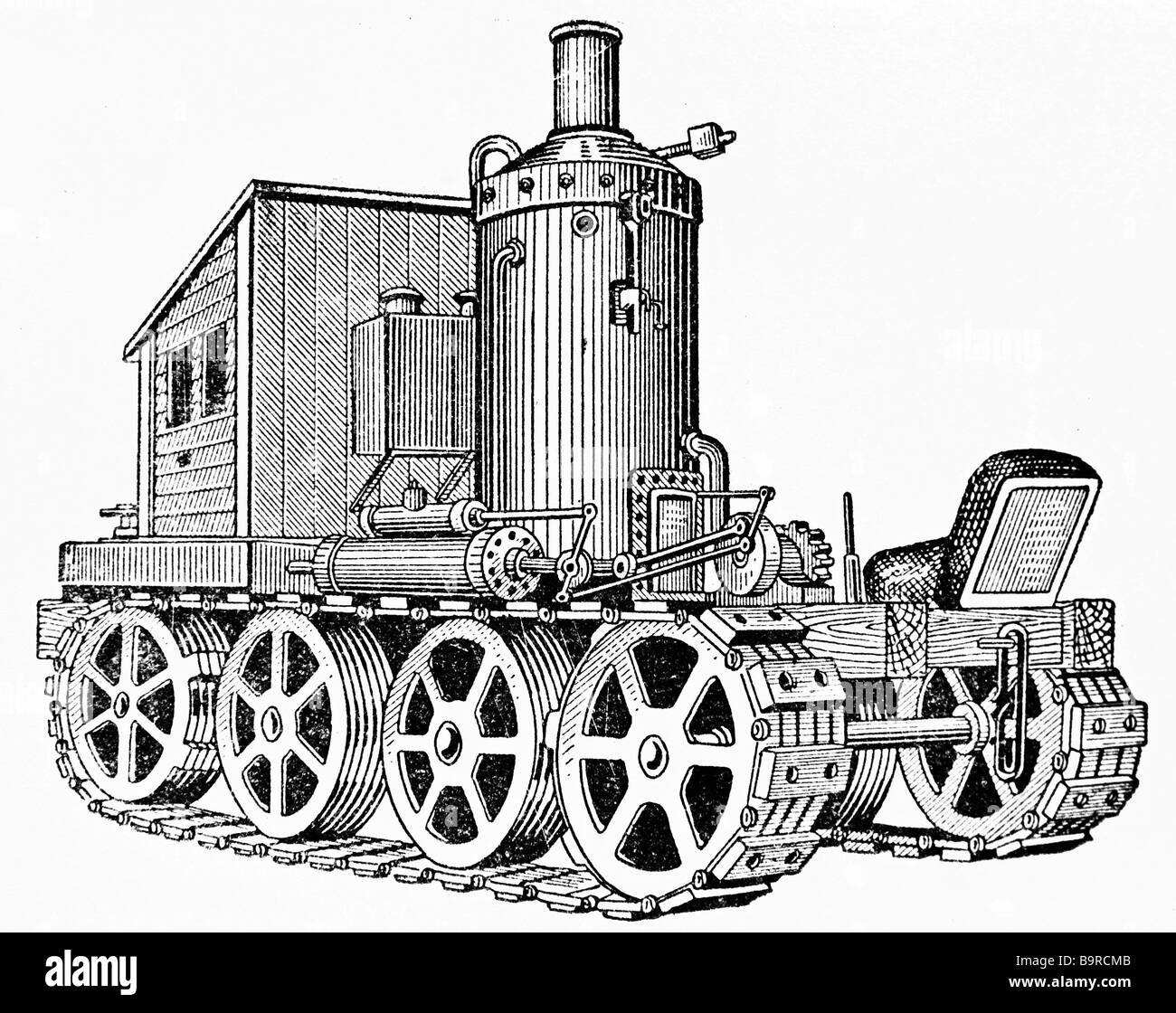 World s first crawler tractor designed by Russian inventor F Blinov Reproduction from G Lyzo and