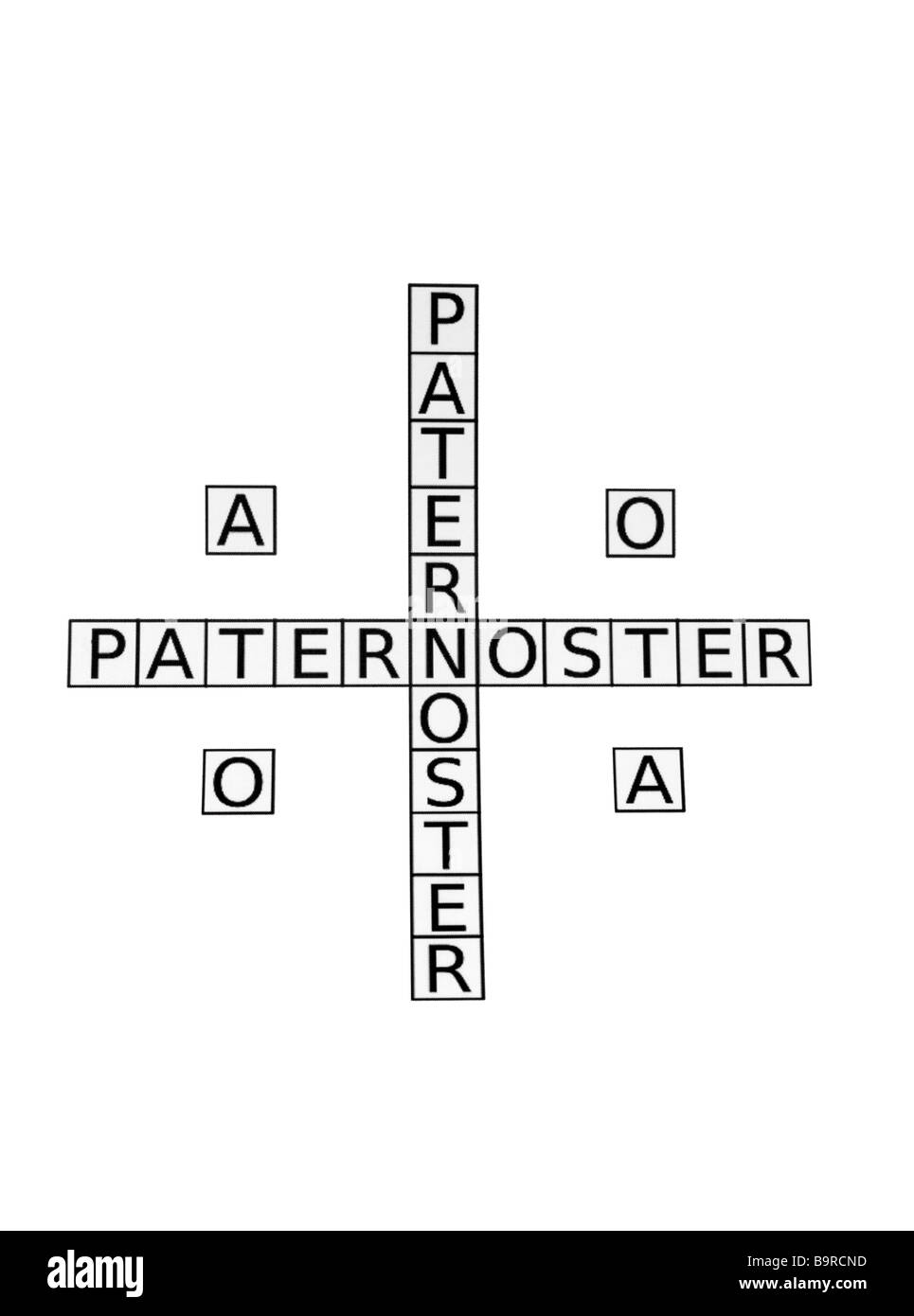 Paternoster with Alpha and Omega in the Shape of a Cross Stock Photo