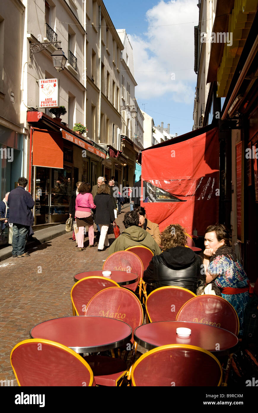 France, Paris, Rue Mouffetard, a cafe Stock Photo