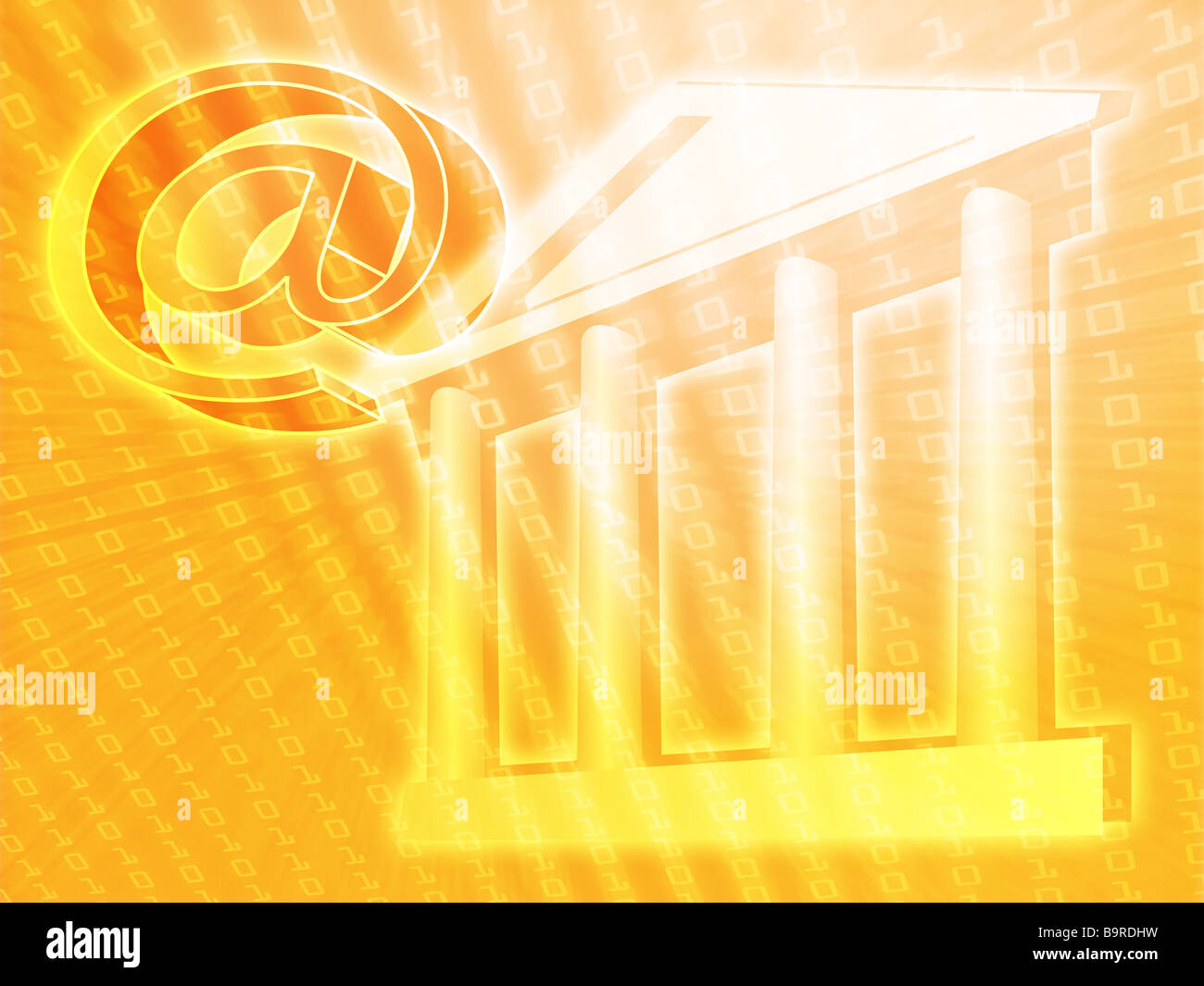 Electronic government e government illustration with at symbol Stock Photo Alamy