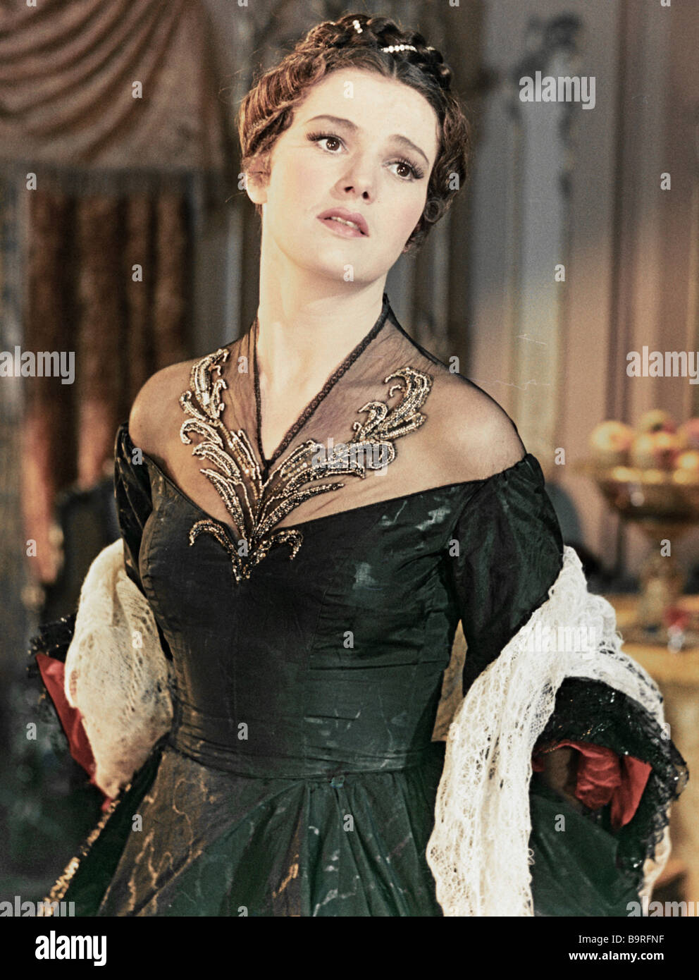 Yulia Borisova as Nastasya Filippovna in the film Idiot Stock Photo ...