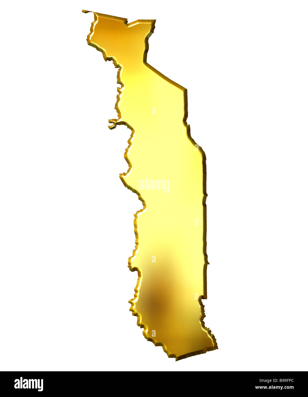 Togo 3d golden map isolated in white Stock Photo - Alamy