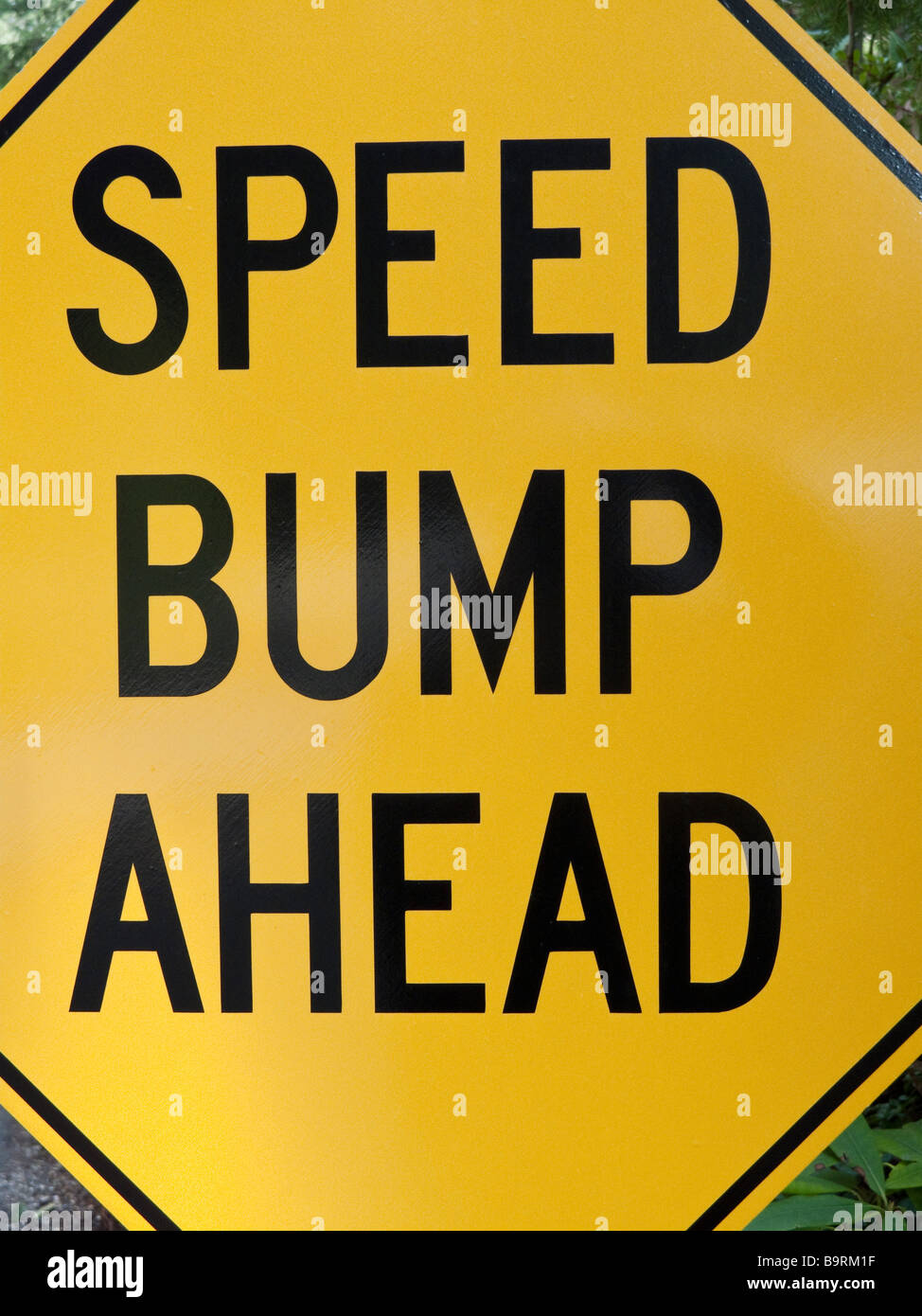 Speed Bump Ahead road sign Stock Photo