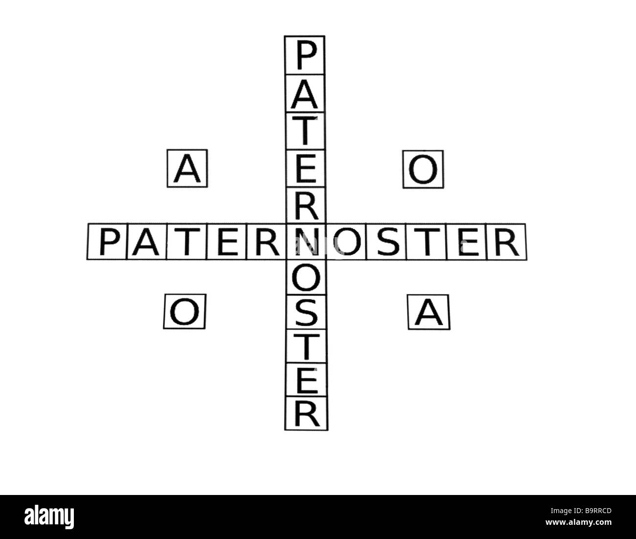 Paternoster with Alpha and Omega in the Shape of a Cross Stock Photo