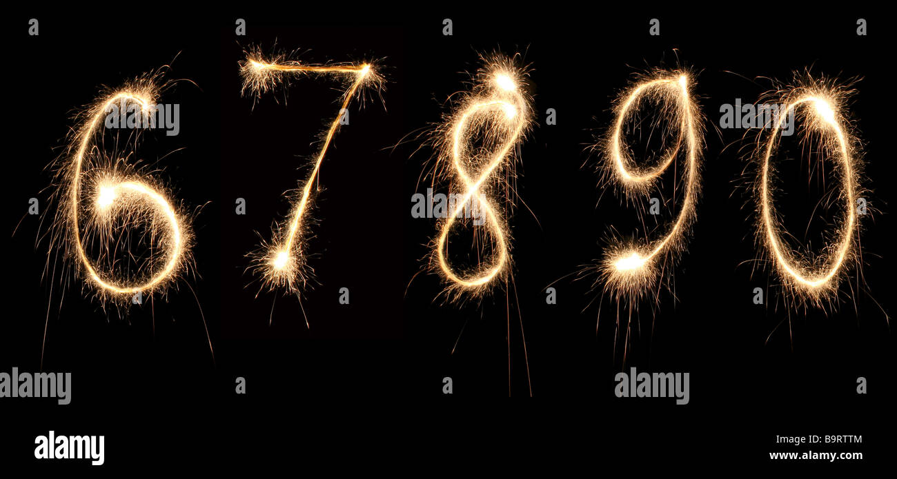 anniversary numbers sparkler 2 Stock Photo Alamy