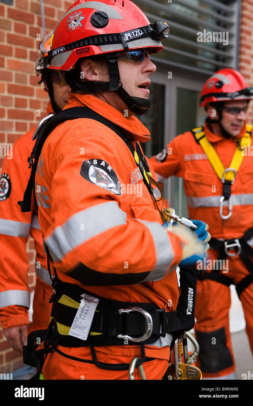 Member of an urban search and rescue team pictured during training drill  Stock Photo - Alamy