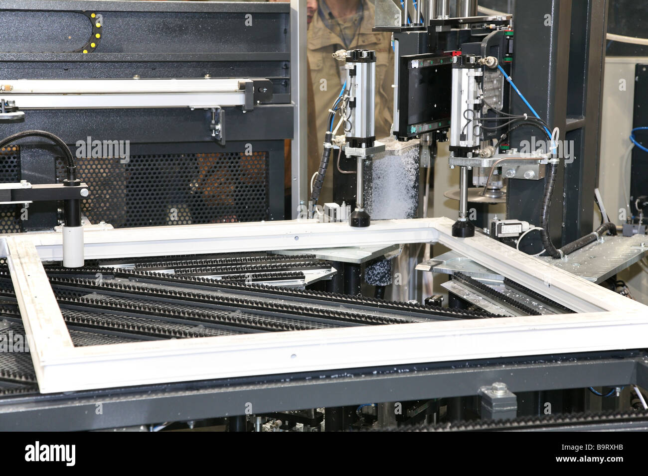 plastic window working machine Stock Photo - Alamy