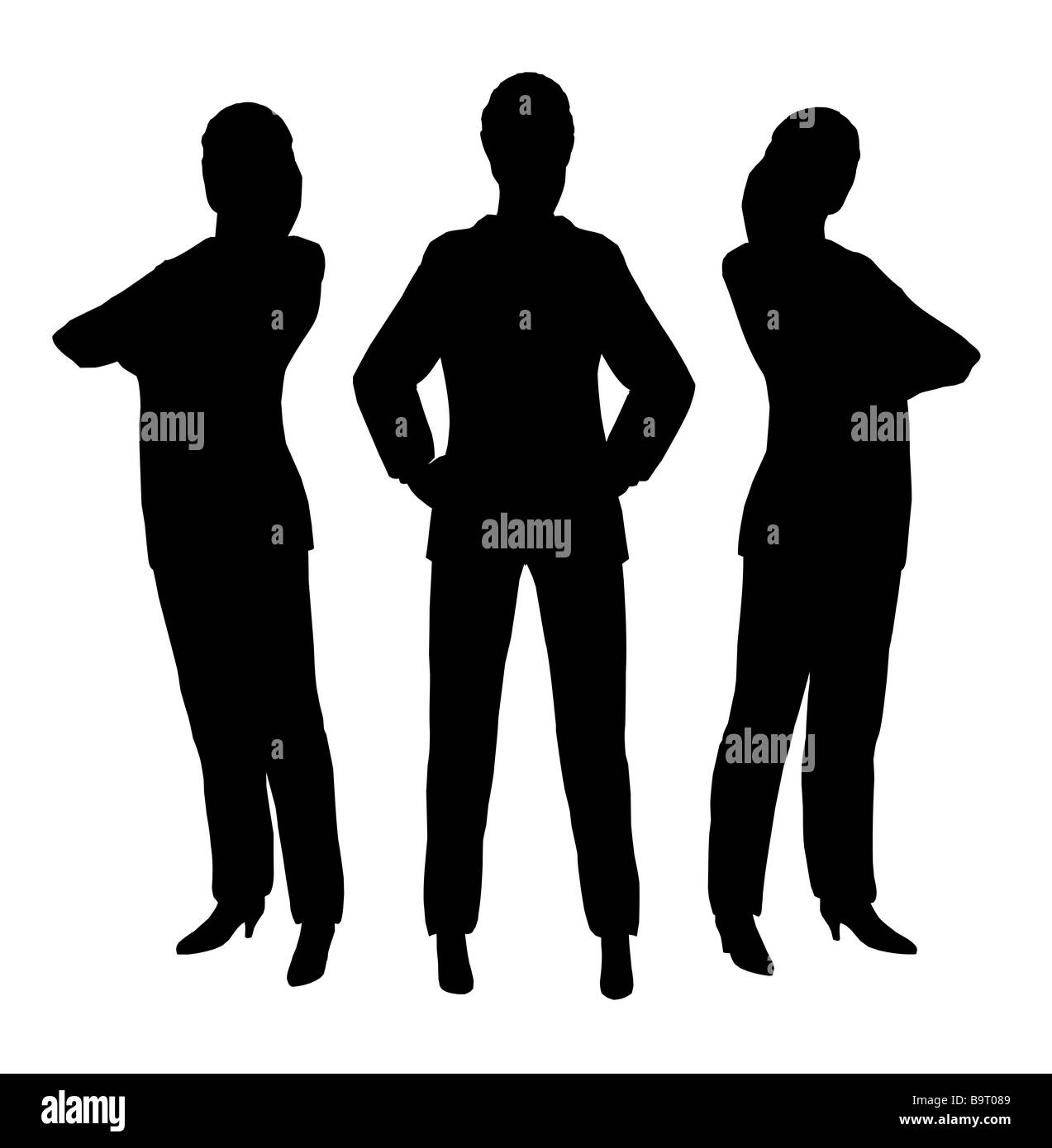 Three people posed Black and White Stock Photos & Images - Alamy