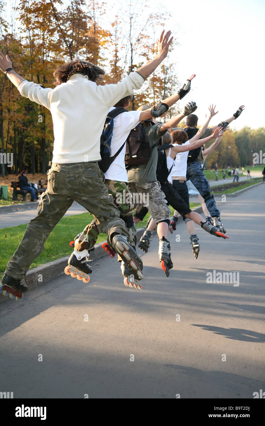 group of rollers jump Stock Photo - Alamy
