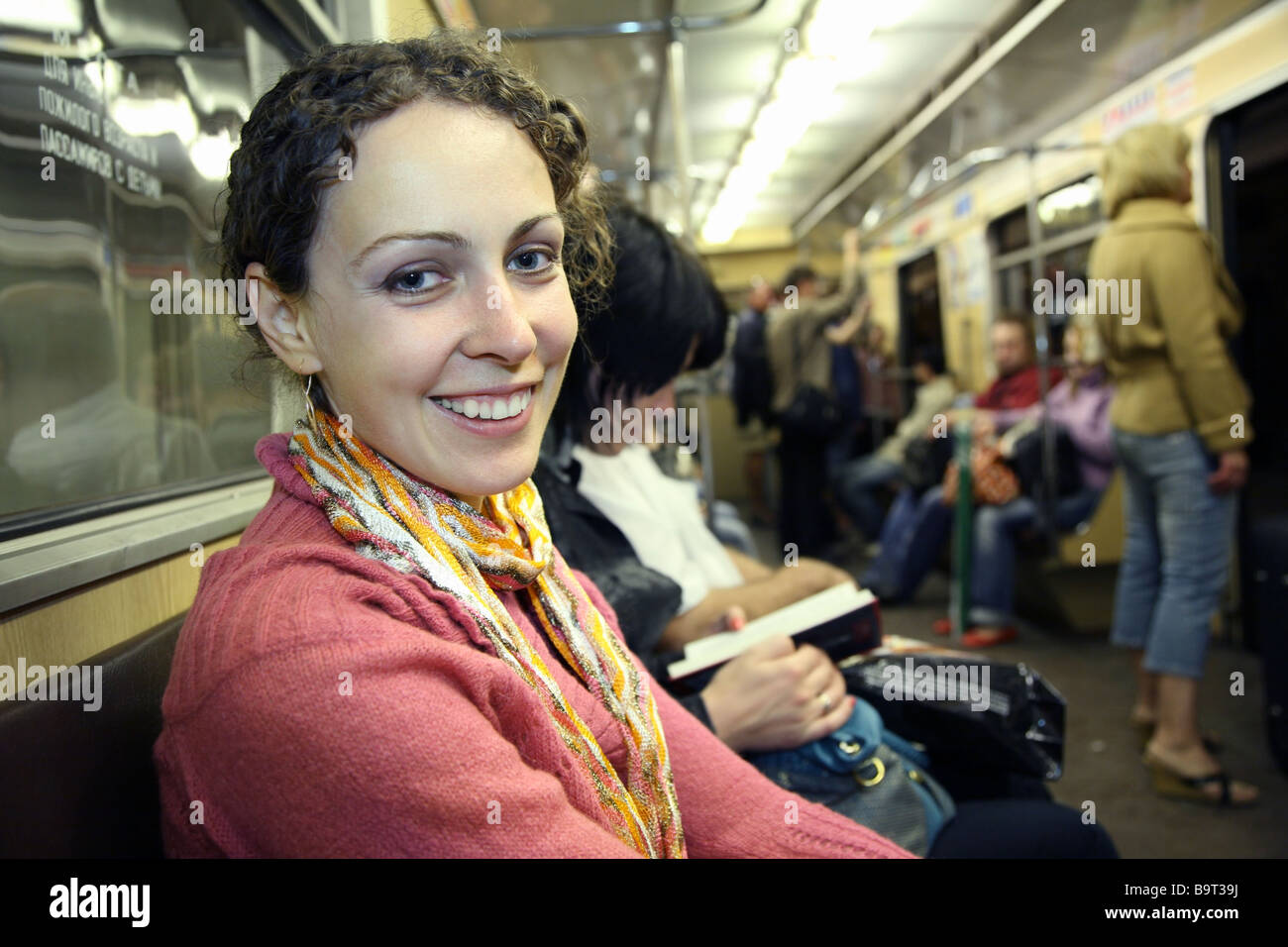 girl in subway metro Stock Photo Alamy