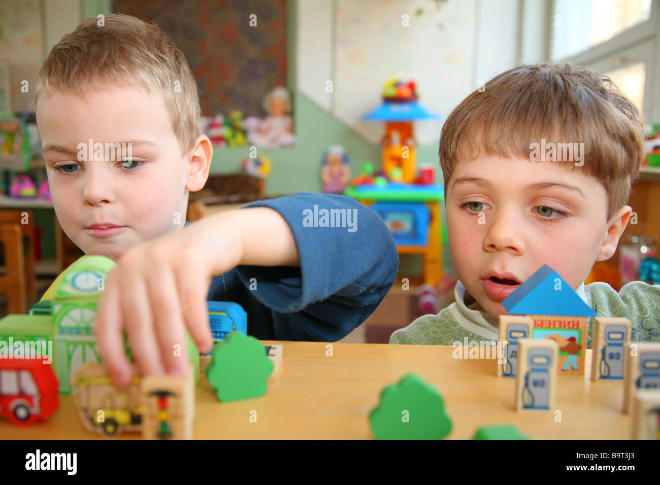 Children playing with toy train hi-res stock photography and images - Alamy