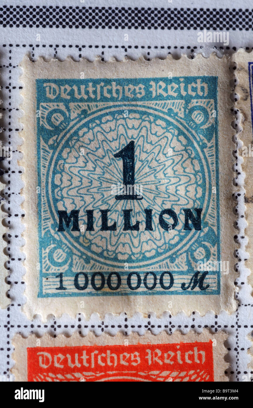 A German one million mark stamp Stock Photo