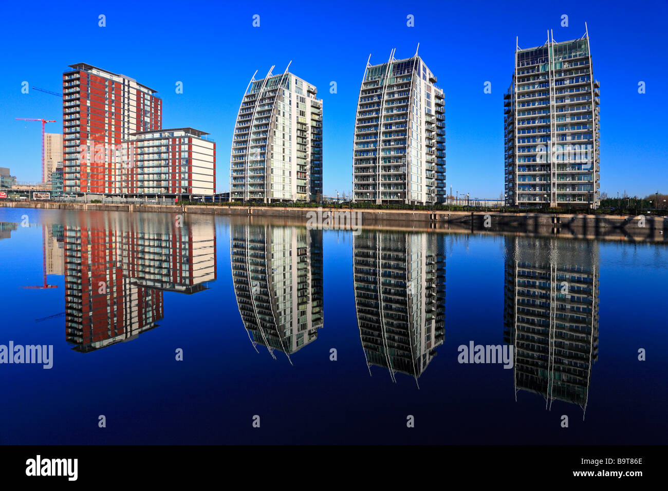 Apartments, Salford Quays, Manchester, Lancashire, England, UK Stock