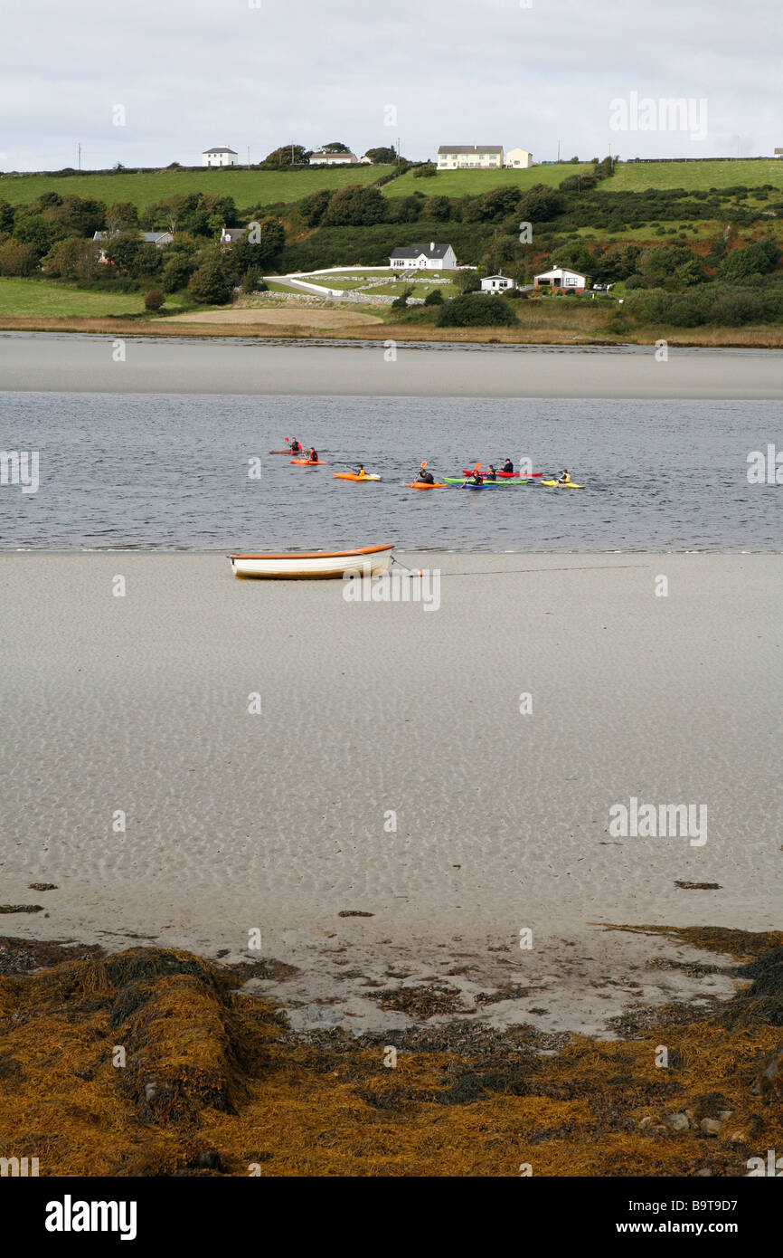 Canoeing on the Westcoast of County Donegal, Republic of Ireland. Stock Photo