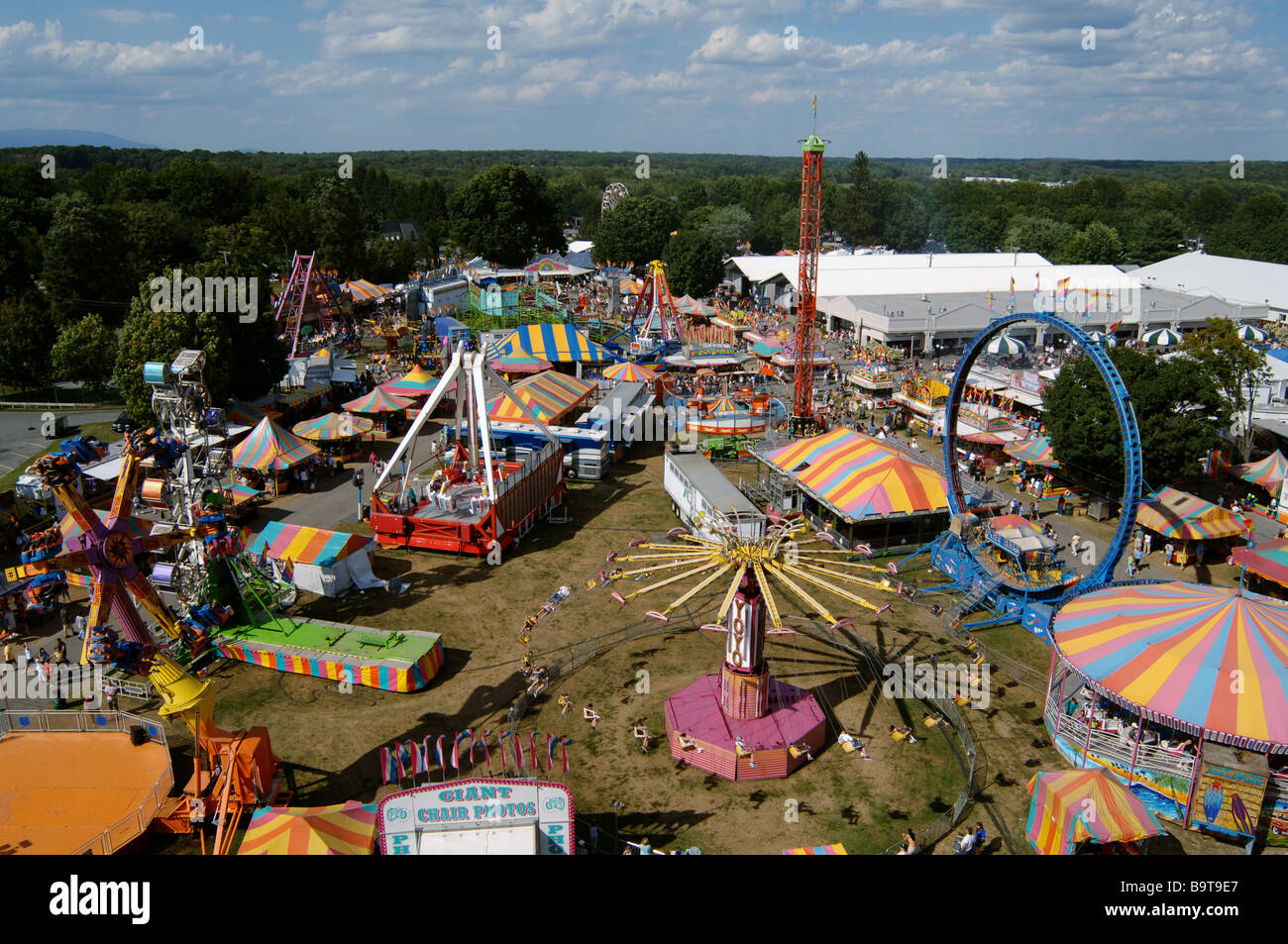 Aerial view of the Dutchess County Fair in Rhinebeck, NY Stock Photo