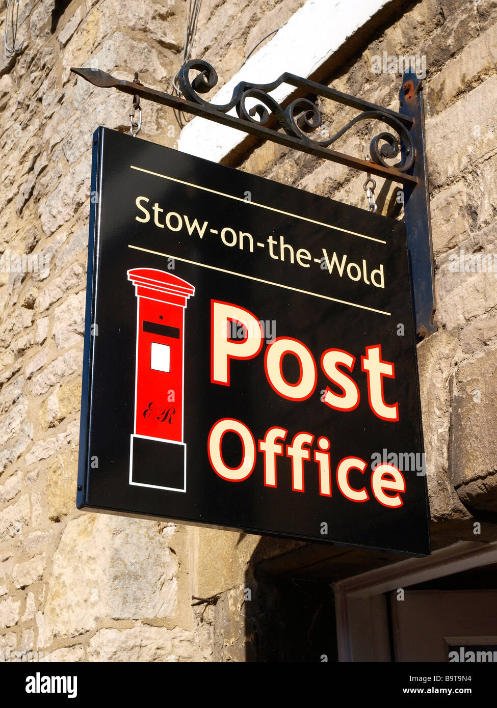 Post Office Sign Stow On the Wold Cotswolds Gloucestershire England UK Stock Photo