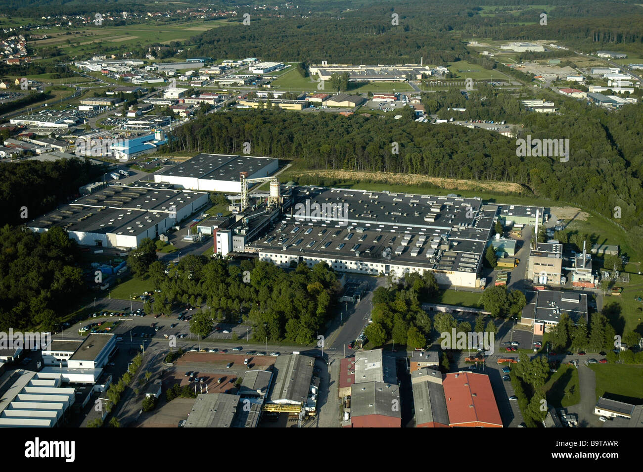 Aerial view of the french Continental tires factory at Sarreguemines