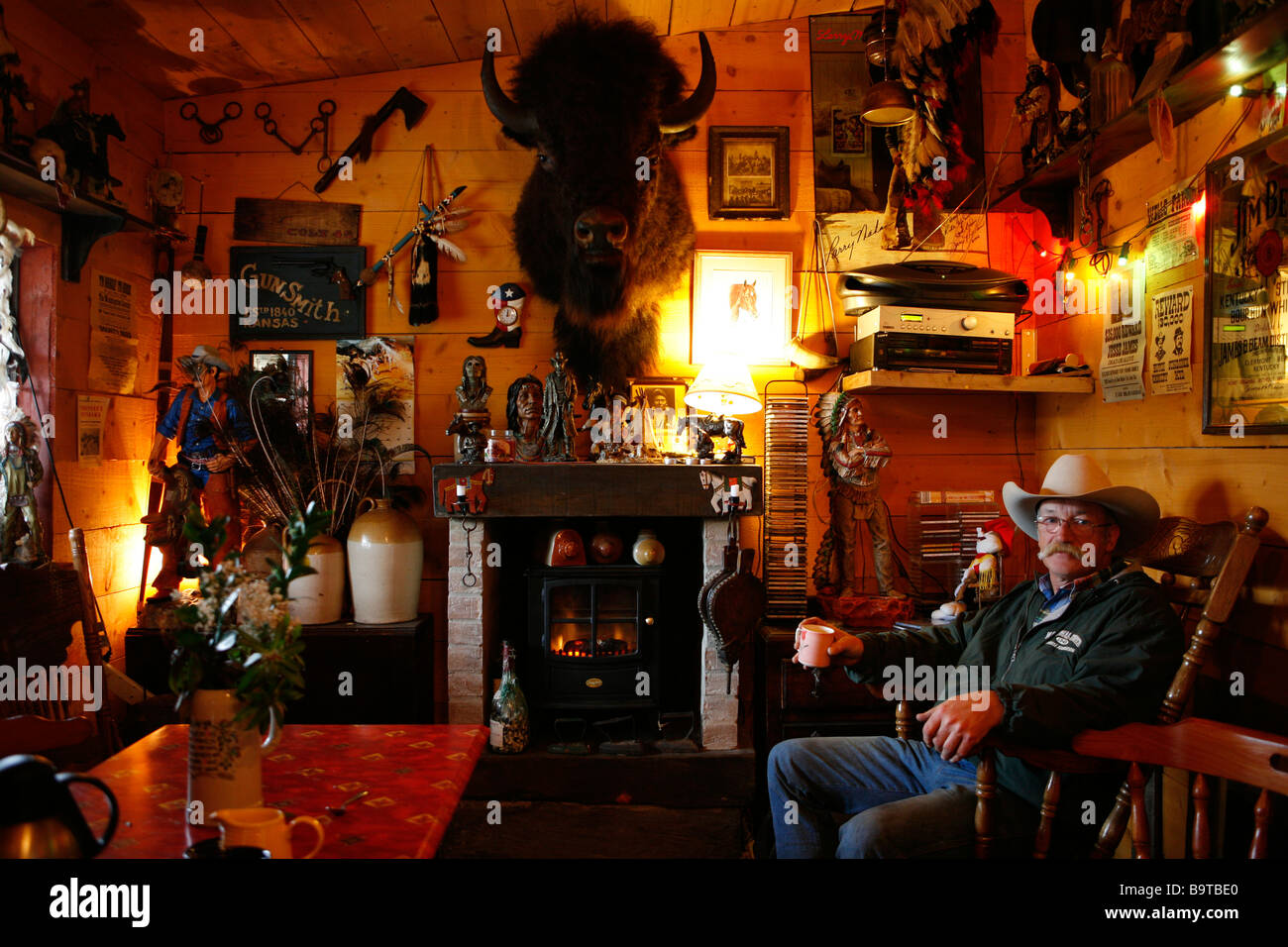 Owner of a western riding ranch in Ballyshannon, Donegal, Republic of Ireland. Stock Photo