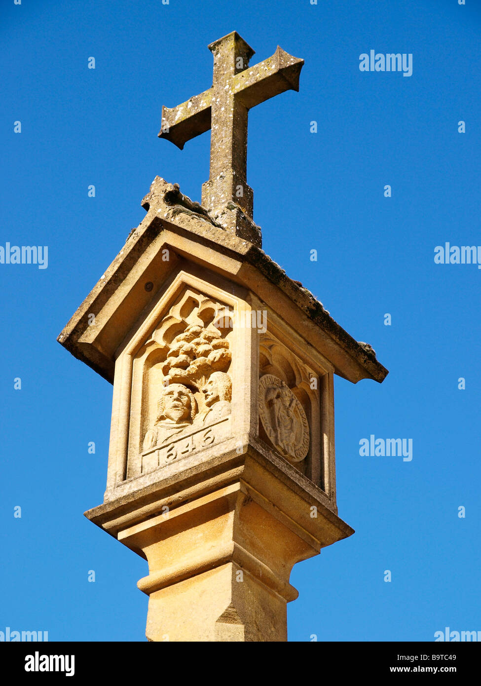 The Market Square Cross Stow On the Wold Cotswolds Gloucestershire England UK Stock Photo