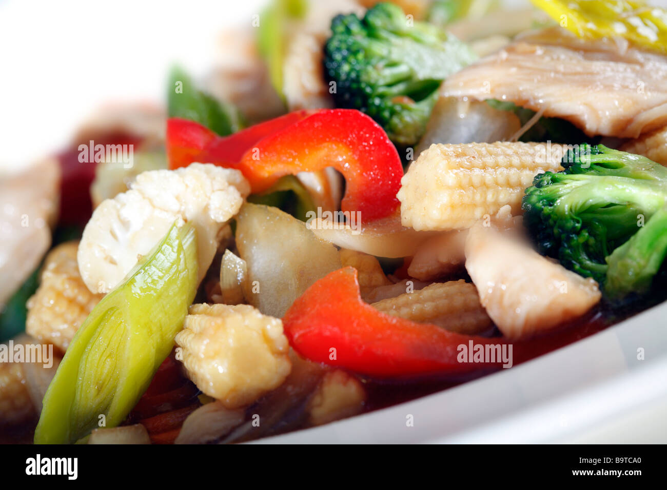Chicken and vegetables Stock Photo