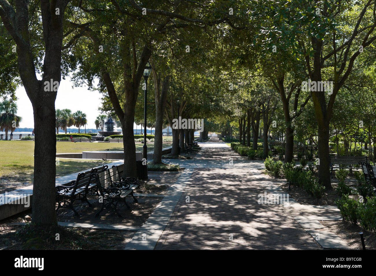 Waterfront Park by Charleston Harbor, Charleston, South Carolina, USA Stock Photo