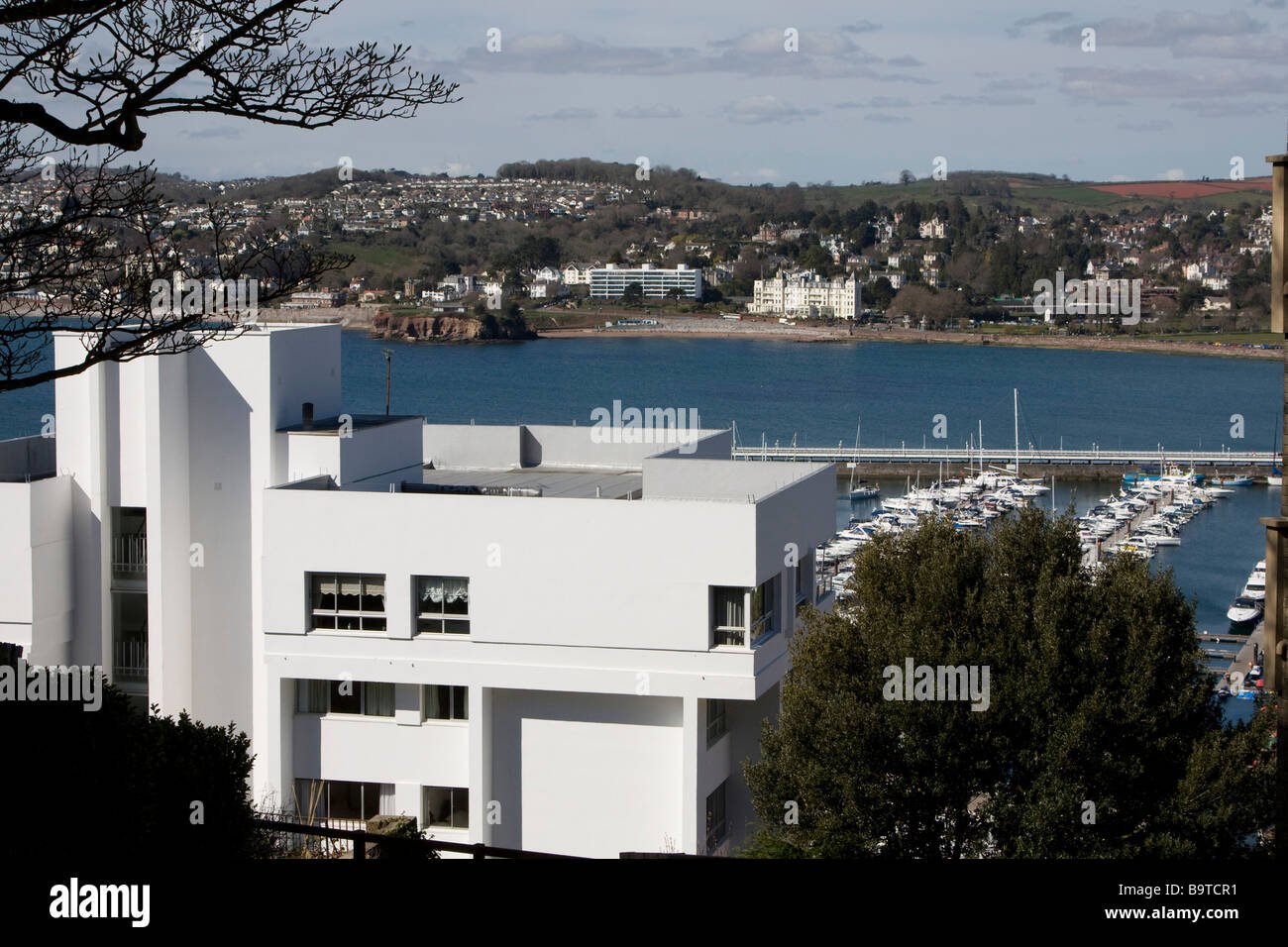 art deco style flats overlooking torquay torbay devon england uk gb
