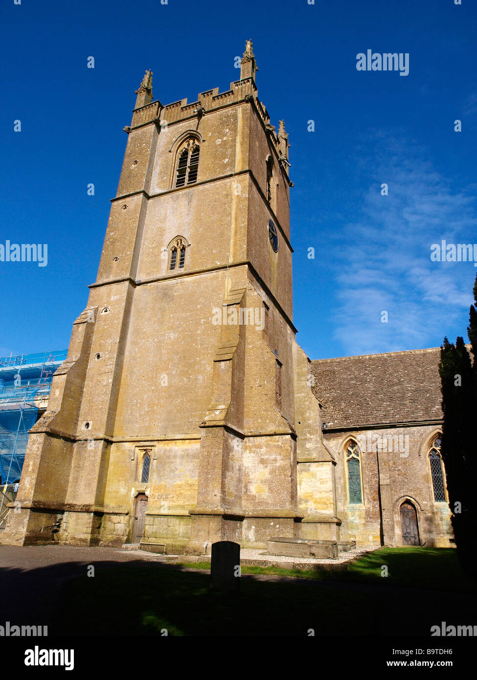 St Edwards Church Tower Stow On the Wold Cotswolds Gloucestershire England UK Stock Photo