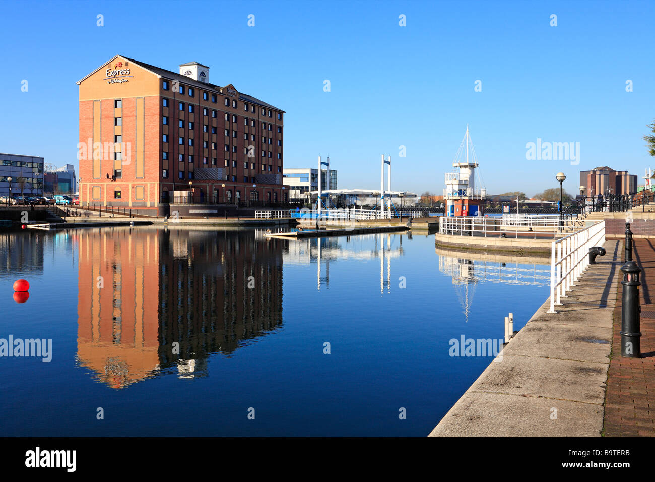 Merchants' Quay and Welland Lock, Salford Quays, Manchester, Lancashire