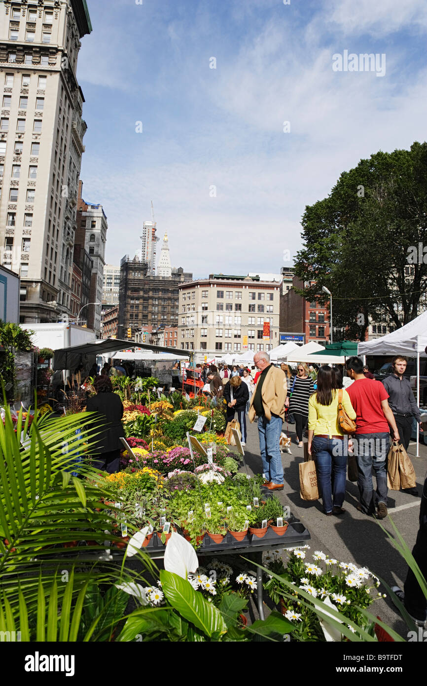 Market at Union Square Manhattan New York City New York USA Stock Photo ...