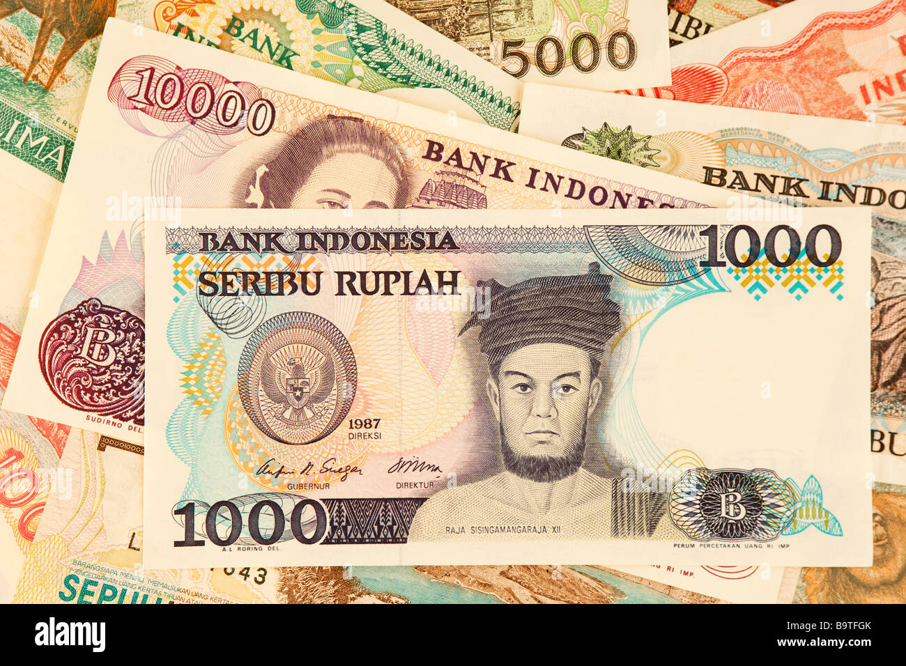 Money currency detail of Indonesian banknotes Stock Photo