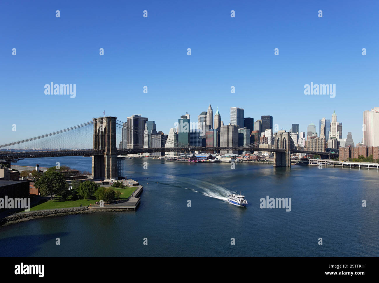 Brooklyn Bridge over the East River Manhattan New York City New York ...