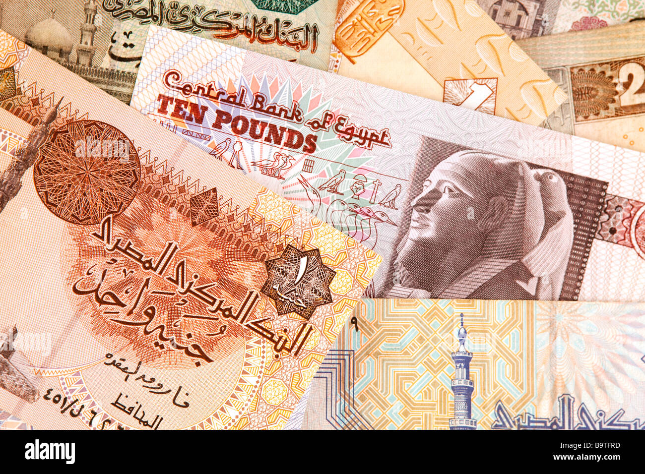 Money currency detail of Egyptian banknotes Stock Photo