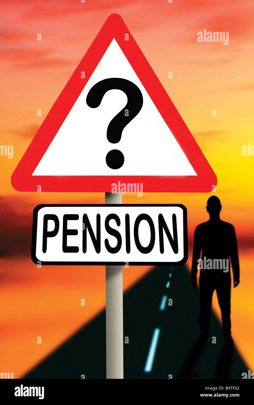 retirement pension uncertain future Stock Photo - Alamy