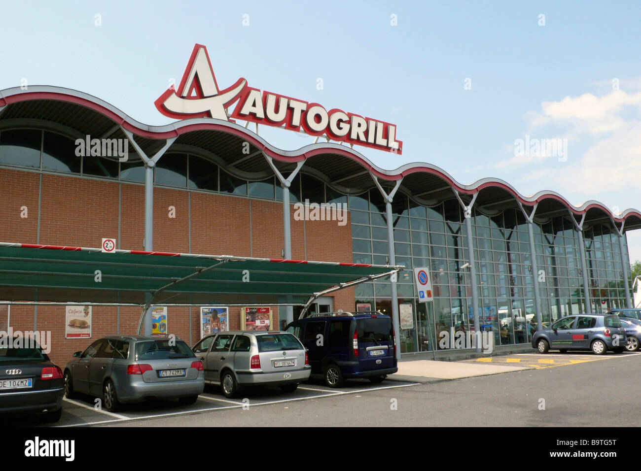 Highway of the sun service area of Piacenza Italy autogrill Stock Photo