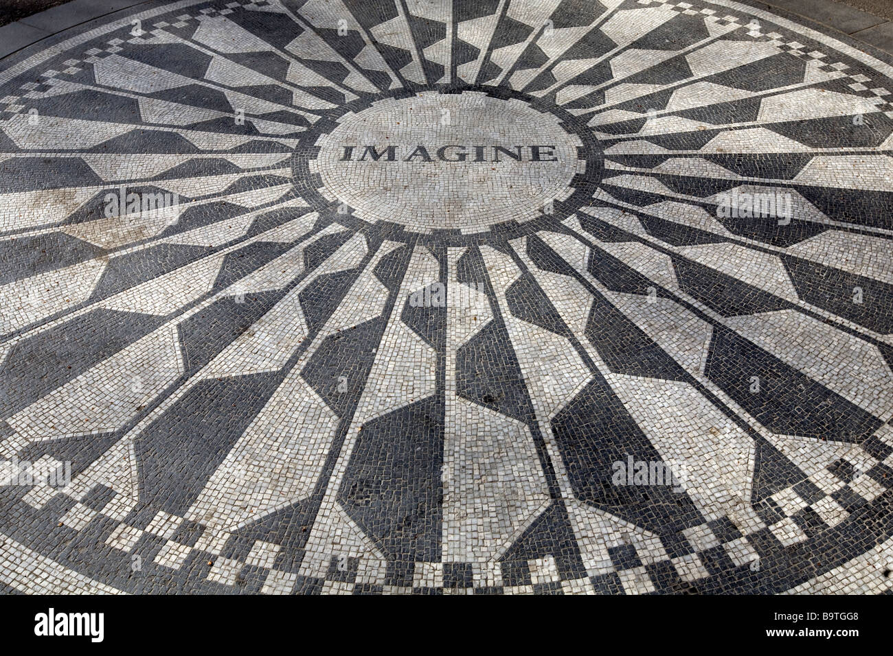 John Lennon's Strawberry Fields in New York City's Central Park, United States. Stock Photo