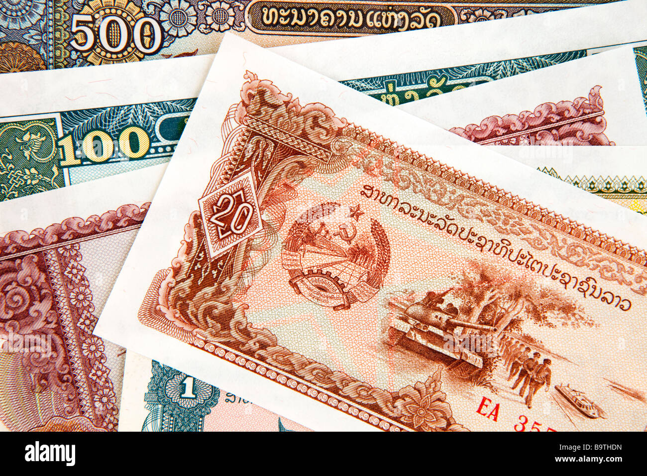 money-currency-detail-of-lao-kip-banknotes-stock-photo-alamy